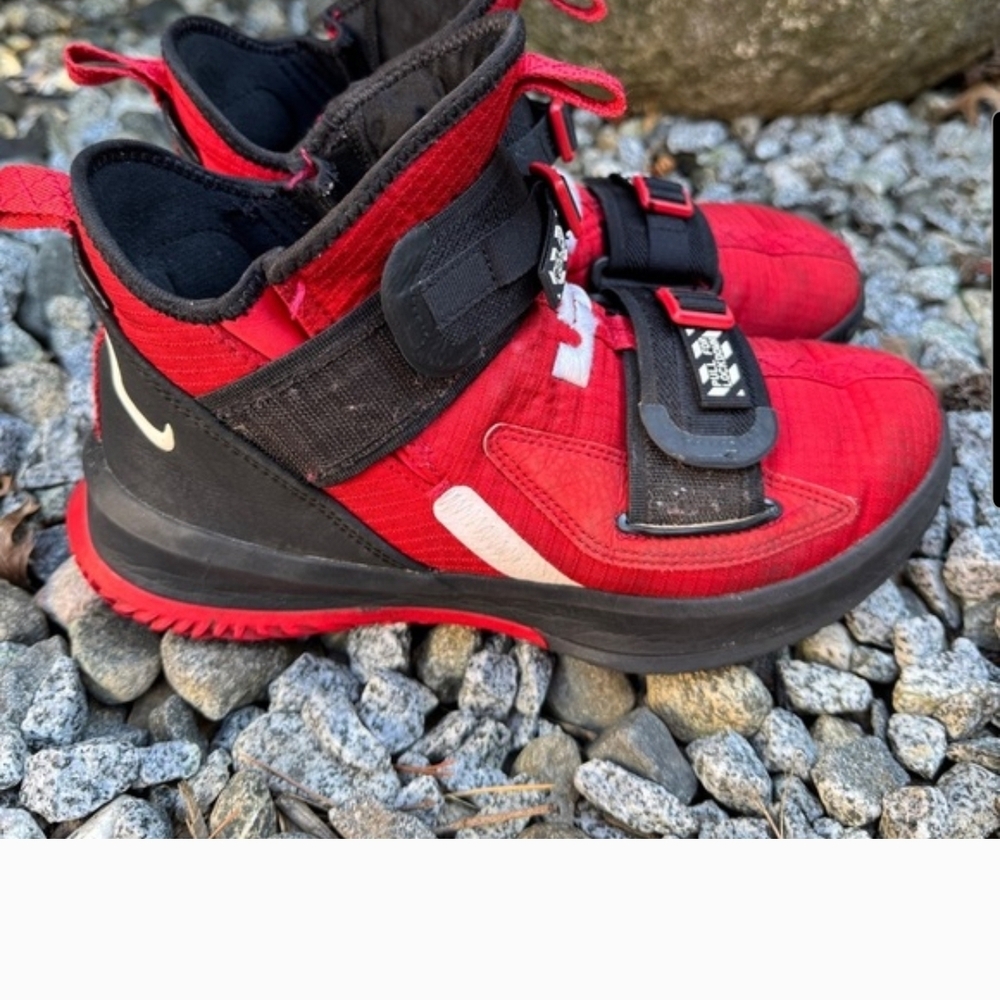 Nike Kids Red and Black High-Top Sneakers